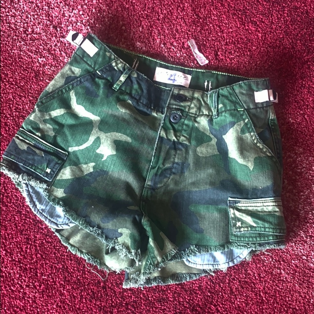 SOLD - Free People Camo denim Shorts